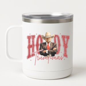 Howdy Trumpmas Funny Santa Claus Trump President Christmas 12 oz Stainless Steel Tumbler Cup