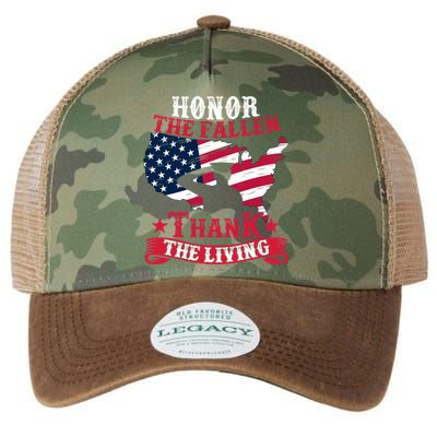 Honor The Fallen Thank The Living Proudly Support Our Troops Gift Legacy Tie Dye Trucker Hat