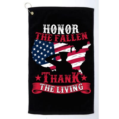 Honor The Fallen Thank The Living Proudly Support Our Troops Gift Golf Towel