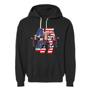 Humorous Trump Funny Victory Dance Trump Dancing America 47 Garment-Dyed Fleece Hoodie