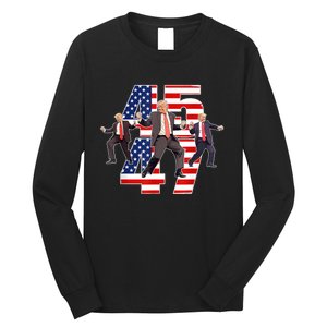 Humorous Trump Funny Victory Dance Trump Dancing America 47 Long Sleeve Shirt