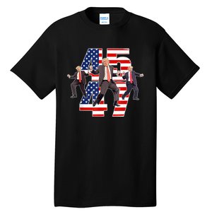 Humorous Trump Funny Victory Dance Trump Dancing America 47 Tall T-Shirt