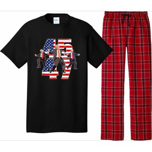 Humorous Trump Funny Victory Dance Trump Dancing America 47 Pajama Set