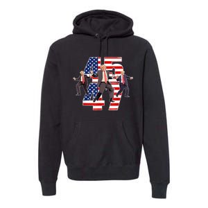 Humorous Trump Funny Victory Dance Trump Dancing America 47 Premium Hoodie