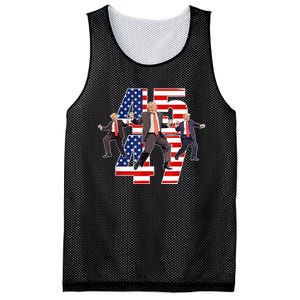 Humorous Trump Funny Victory Dance Trump Dancing America 47 Mesh Reversible Basketball Jersey Tank