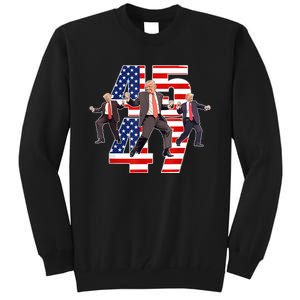 Humorous Trump Funny Victory Dance Trump Dancing America 47 Tall Sweatshirt