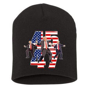 Humorous Trump Funny Victory Dance Trump Dancing America 47 Short Acrylic Beanie