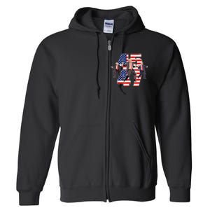 Humorous Trump Funny Victory Dance Trump Dancing America 47 Full Zip Hoodie