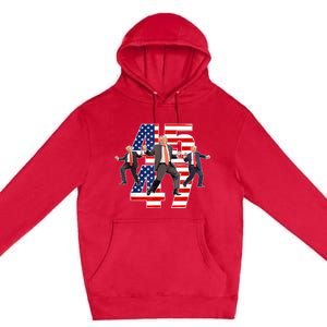 Humorous Trump Funny Victory Dance Trump Dancing America 47 Premium Pullover Hoodie