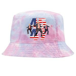 Humorous Trump Funny Victory Dance Trump Dancing America 47 Tie-Dyed Bucket Hat