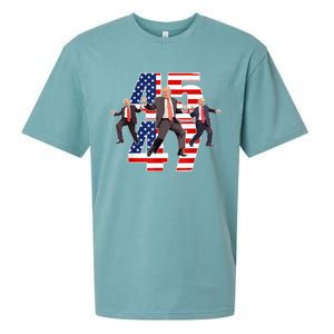 Humorous Trump Funny Victory Dance Trump Dancing America 47 Sueded Cloud Jersey T-Shirt