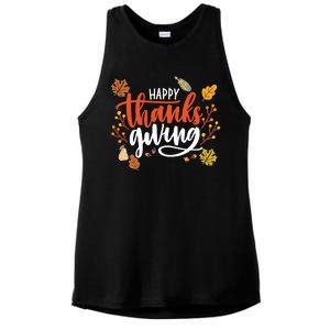 Happy Thanksgiving For Family Holiday Ladies PosiCharge Tri-Blend Wicking Tank