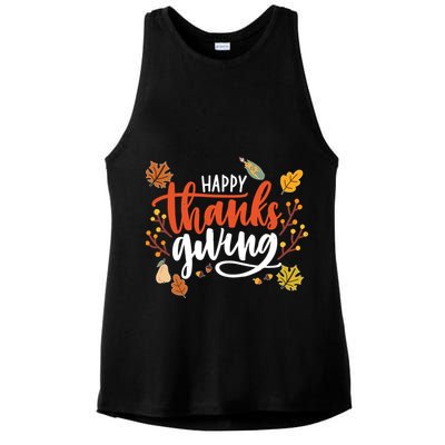 Happy Thanksgiving For Family Holiday Ladies PosiCharge Tri-Blend Wicking Tank