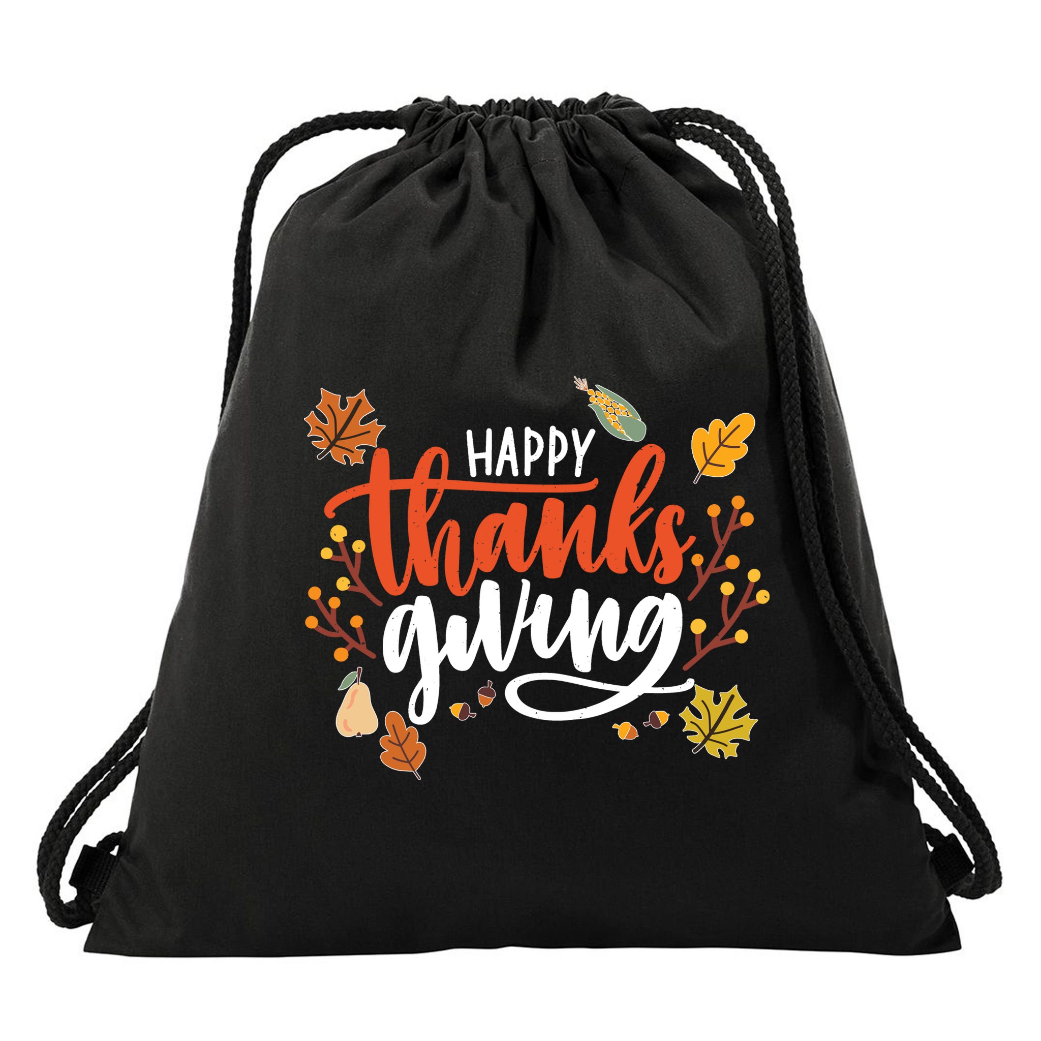 Happy Thanksgiving For Family Holiday Drawstring Bag