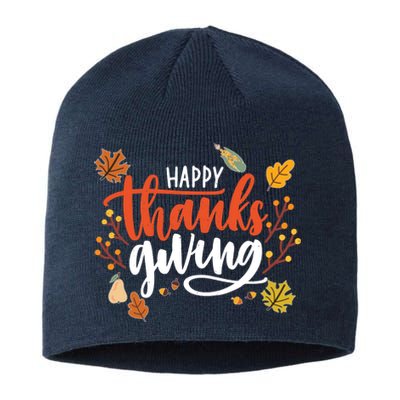 Happy Thanksgiving For Family Holiday Sustainable Beanie