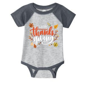 Happy Thanksgiving For Family Holiday Infant Baby Jersey Bodysuit