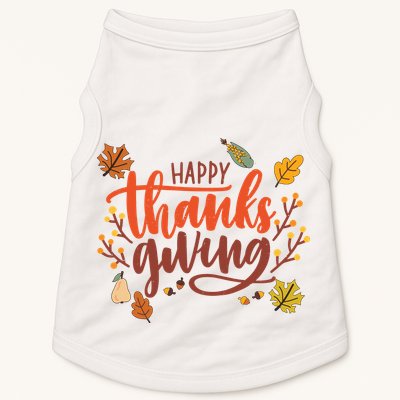 Happy Thanksgiving For Family Holiday Doggie Tank