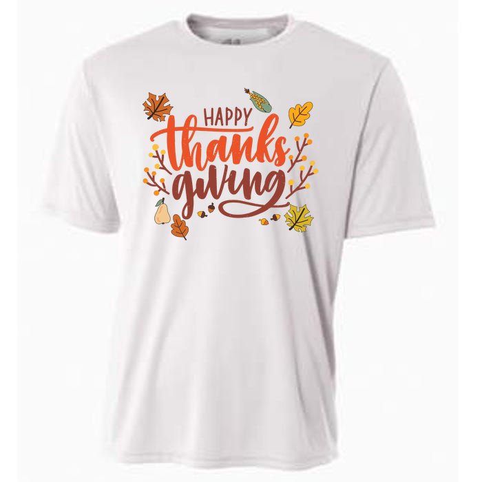 Happy Thanksgiving For Family Holiday Cooling Performance Crew T-Shirt