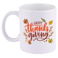 Happy Thanksgiving For Family Holiday 11oz C Handle Ceramic Mug