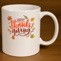 Happy Thanksgiving For Family Holiday 11oz C Handle Ceramic Mug