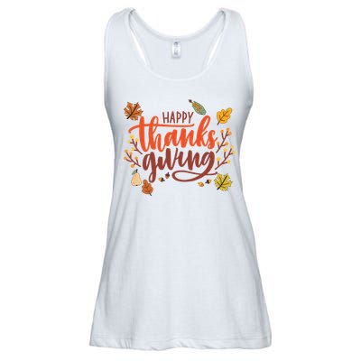 Happy Thanksgiving For Family Holiday Ladies Essential Flowy Tank