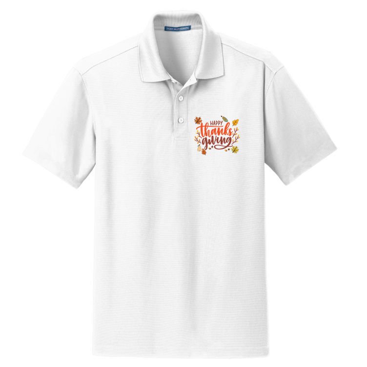 Happy Thanksgiving For Family Holiday Dry Zone Grid Polo
