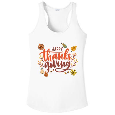 Happy Thanksgiving For Family Holiday Ladies PosiCharge Competitor Racerback Tank