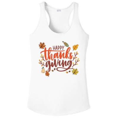 Happy Thanksgiving For Family Holiday Ladies PosiCharge Competitor Racerback Tank