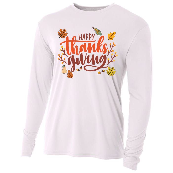 Happy Thanksgiving For Family Holiday Cooling Performance Long Sleeve Crew