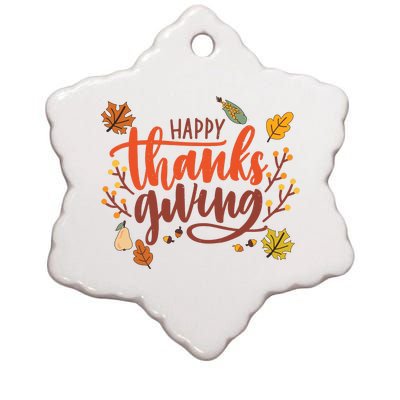 Happy Thanksgiving For Family Holiday Ceramic Star Ornament