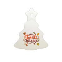 Happy Thanksgiving For Family Holiday Ceramic Tree Ornament