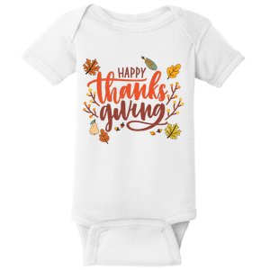 Happy Thanksgiving For Family Holiday Baby Bodysuit