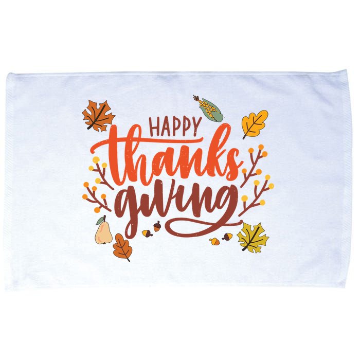 Happy Thanksgiving For Family Holiday Microfiber Hand Towel