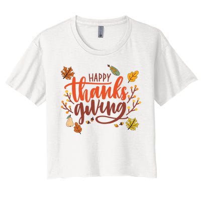 Happy Thanksgiving For Family Holiday Women's Crop Top Tee