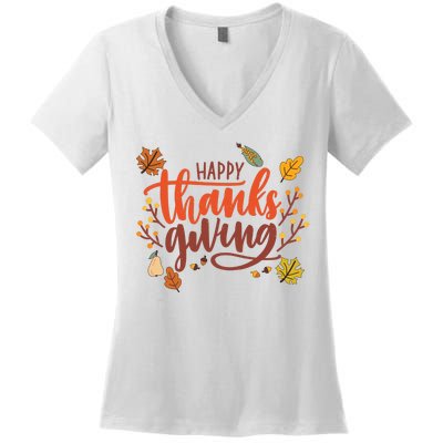 Happy Thanksgiving For Family Holiday Women's V-Neck T-Shirt