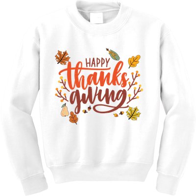 Happy Thanksgiving For Family Holiday Kids Sweatshirt