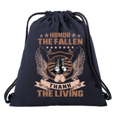 Honor The Fallen Thank Living Memorial Day Military May 25th Cool Gift Drawstring Bag