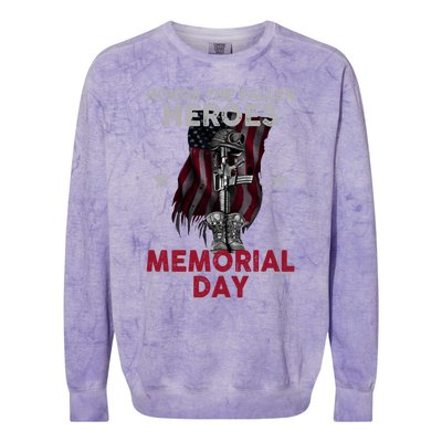 Honor The Fallen Heroes Soldier Memorial Day Gift Colorblast Crewneck Sweatshirt