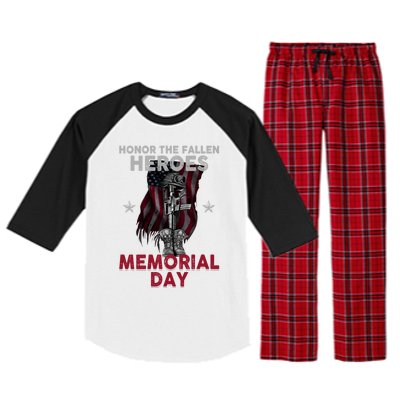 Honor The Fallen Heroes Soldier Memorial Day Gift Raglan Sleeve Pajama Set