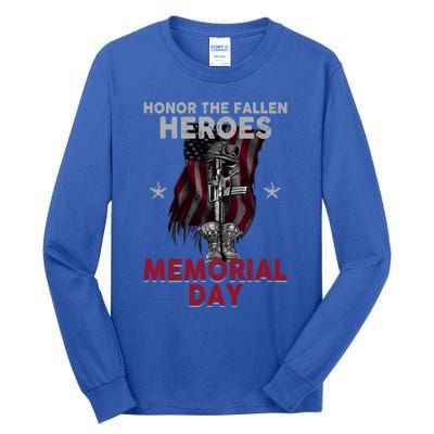 Honor The Fallen Heroes Soldier Memorial Day Gift Tall Long Sleeve T-Shirt