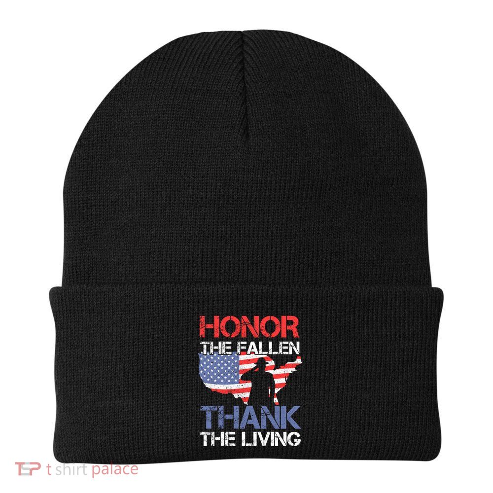 Honor The Fallen Thank The Living Memorial Day Gift Beanie