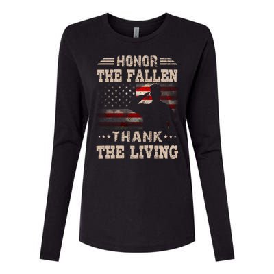 Honor The Fallen Thank The Living Memorial Day Gift Womens Cotton Relaxed Long Sleeve T-Shirt