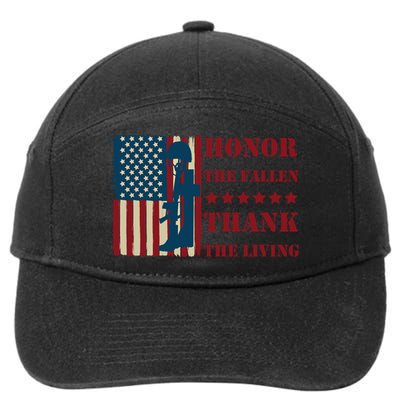 Honor The Fallen Thank The Living Patriotic Memorial Day Gift 7-Panel Snapback Hat