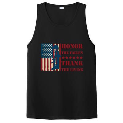 Honor The Fallen Thank The Living Patriotic Memorial Day Gift PosiCharge Competitor Tank