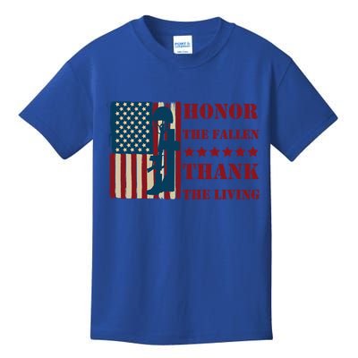 Honor The Fallen Thank The Living Patriotic Memorial Day Gift Kids T-Shirt