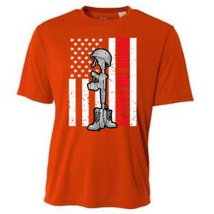 Honor The Fallen Memorial Day American Flag Great Gift Cooling Performance Crew T-Shirt