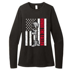 Honor The Fallen Memorial Day American Flag Great Gift Womens CVC Long Sleeve Shirt