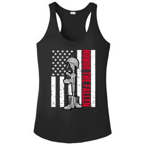 Honor The Fallen Memorial Day American Flag Great Gift Ladies PosiCharge Competitor Racerback Tank