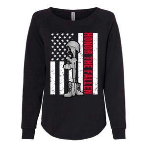 Honor The Fallen Memorial Day American Flag Great Gift Womens California Wash Sweatshirt