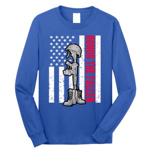 Honor The Fallen Memorial Day American Flag Great Gift Long Sleeve Shirt